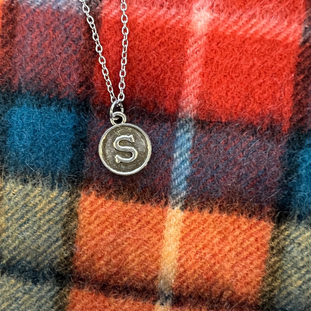 NWT Silver Chain Initial Necklace
